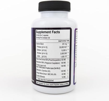 Daily Antioxidant Enzyme by Allegany Nutrition - Supplement Facts Comprehensive Antioxidant Defense, 120 vegetarian capsules.