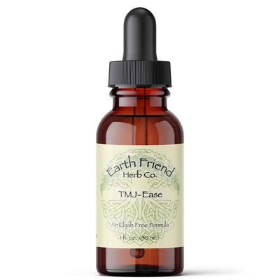 Bottle of Earth Friend Herb Co. TMJ-Ease on a white background