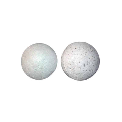 Two white ceramic balls on a white background