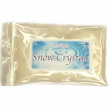 Packaged product labeled 'Snow Crystals' with a water droplet design on a white background