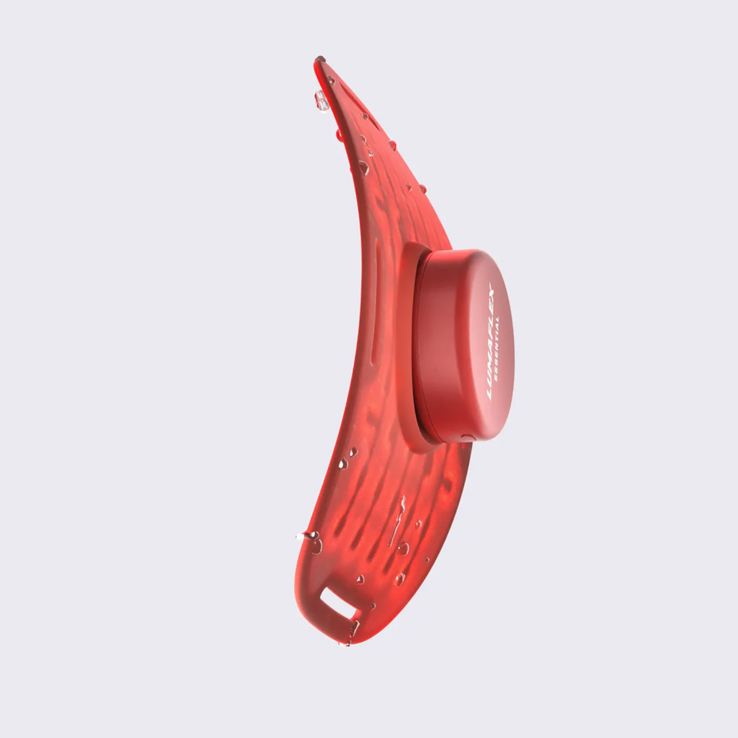 Red device on a light gray background