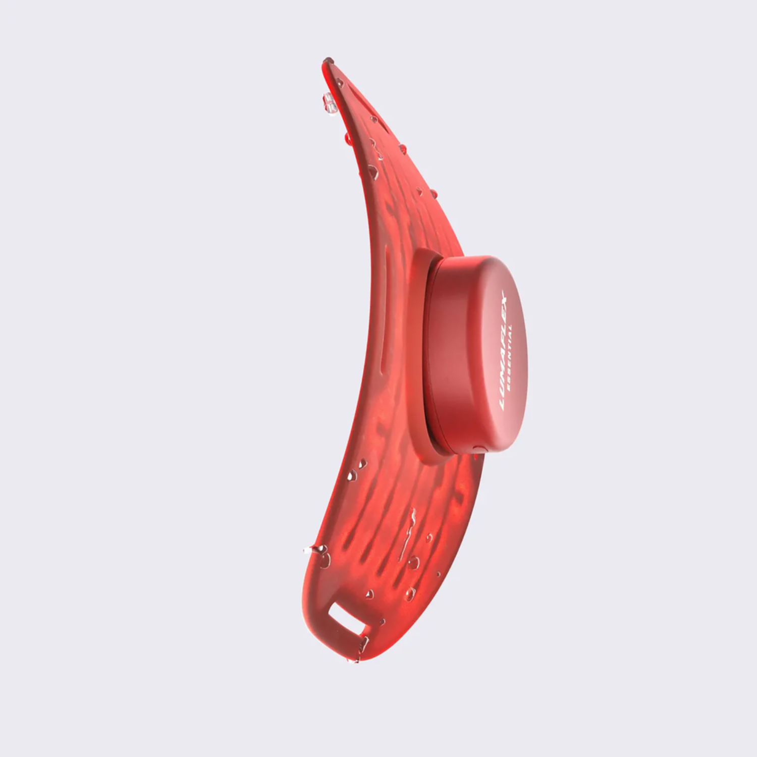 Red device on a light gray background