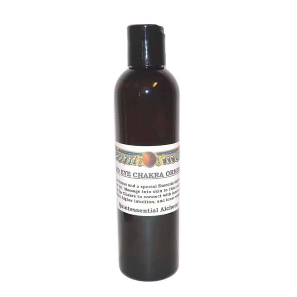 Brown Third Eye Chakra Ormus Oil 60ml bottle with a label on a white background