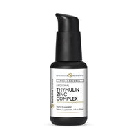 Quicksilver Scientific Thymulin Zinc Complex bottle, a supplement for thymus gland support and immune resilience.