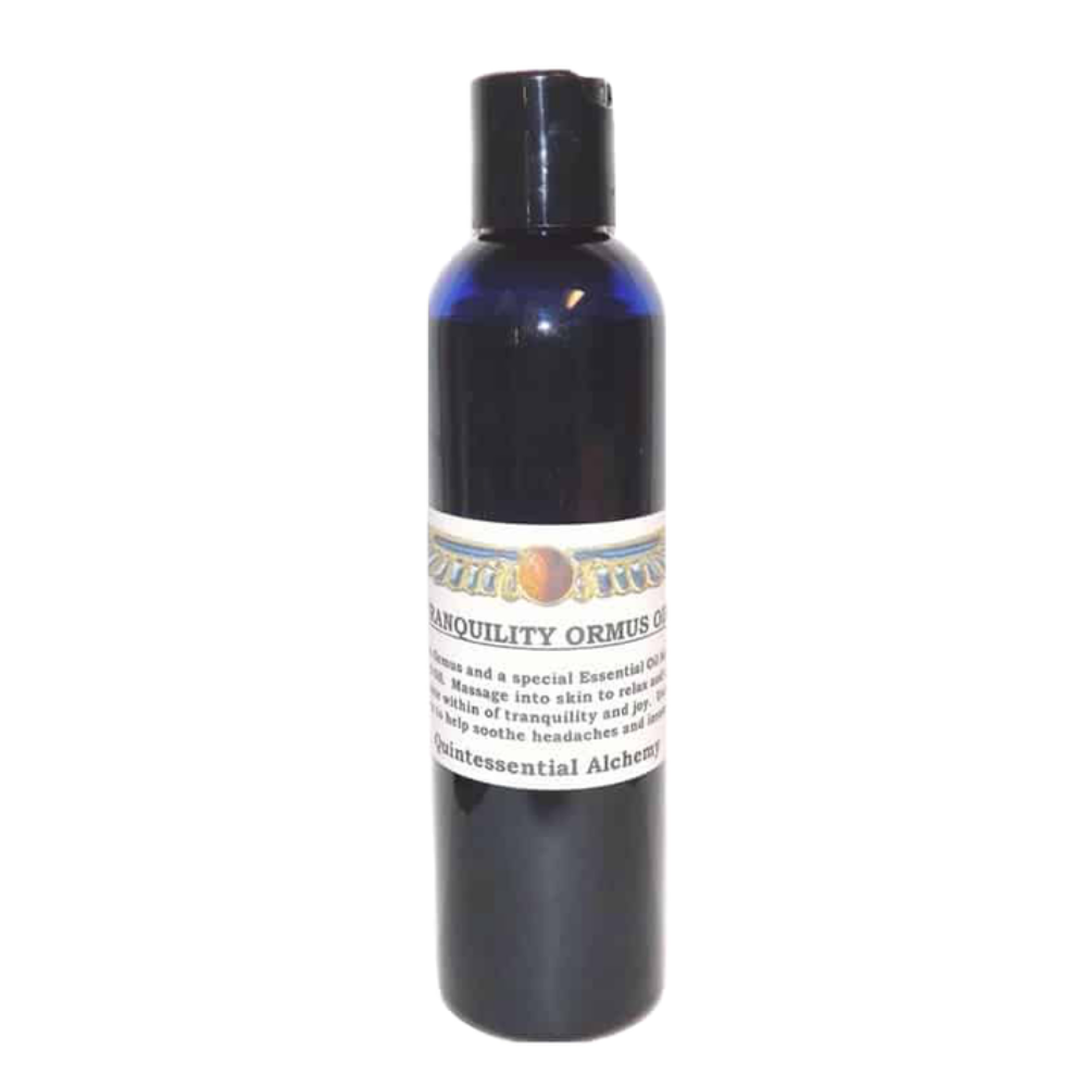 Black bottle Ormus oil 120ml with a label on a white background