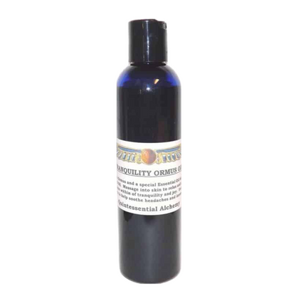 Black bottle Ormus Oil 240 with a label on a white background