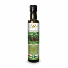 Bottle of Sacha Inchi Oil with a white label on a white background