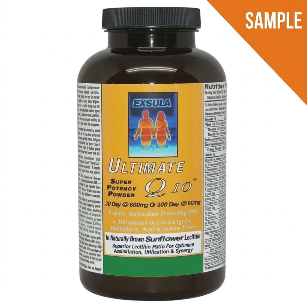 Exsula Ultimate Q10 Statin User Companion Supplement in a brown supplement container.