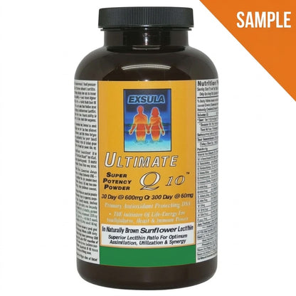 Exsula Ultimate Q10 Statin User Companion Supplement in a brown supplement container.