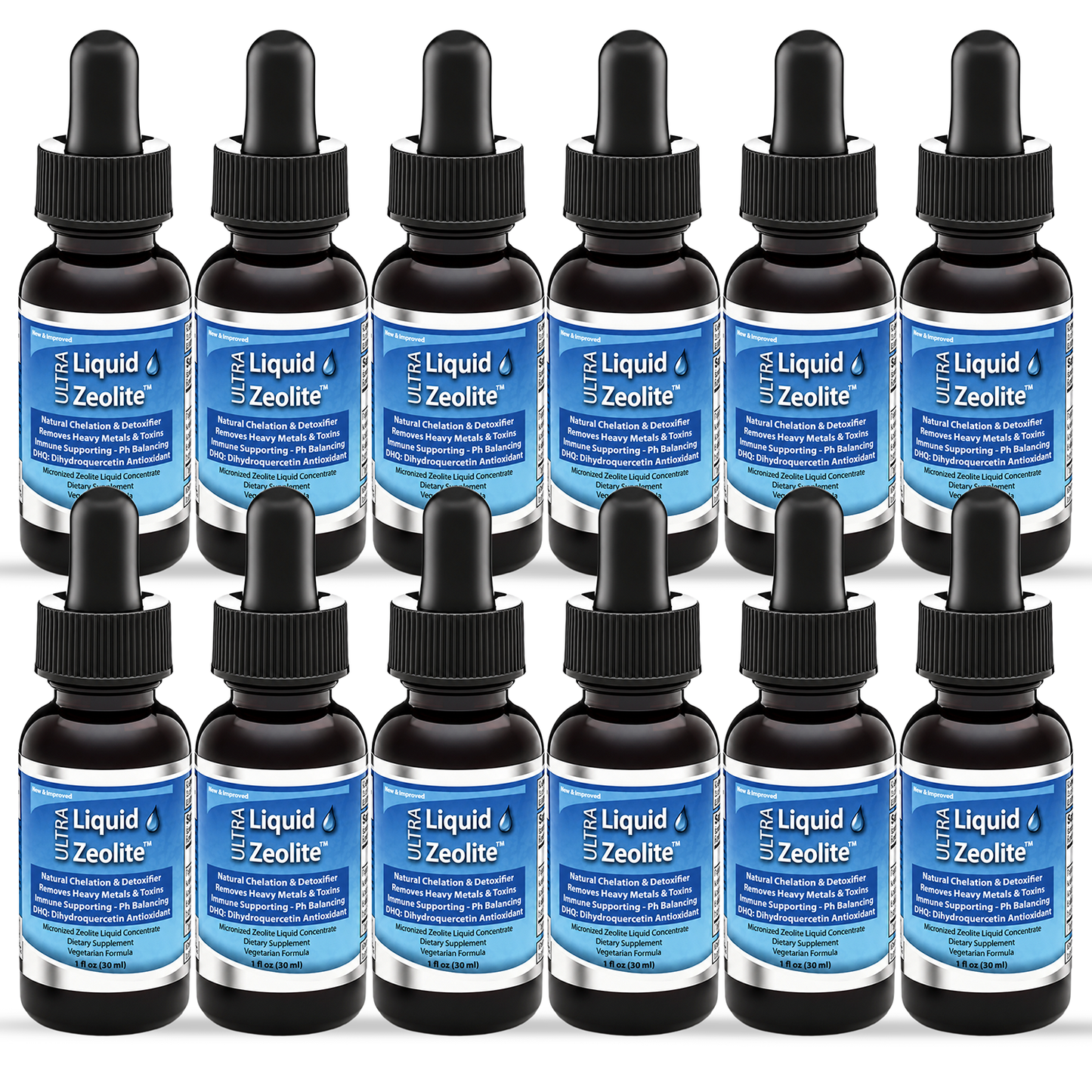 12 Bottles of Ultra Liquid Zeolite in a Bundled Form