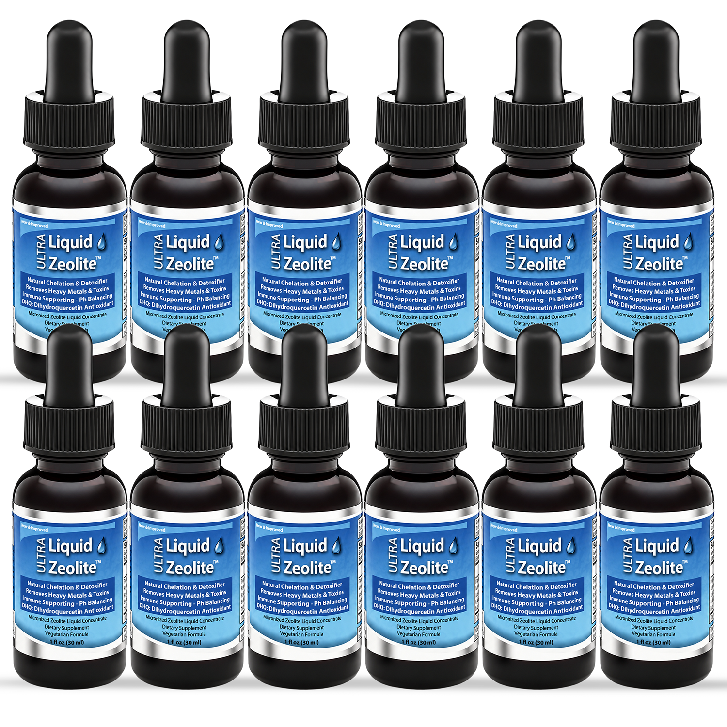 12 Bottles of Ultra Liquid Zeolite in a Bundled Form