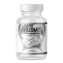 Vellumet - Lipid Soluble Heavy Metal Detox supplement bottle with 30 capsules for metal detoxification support.