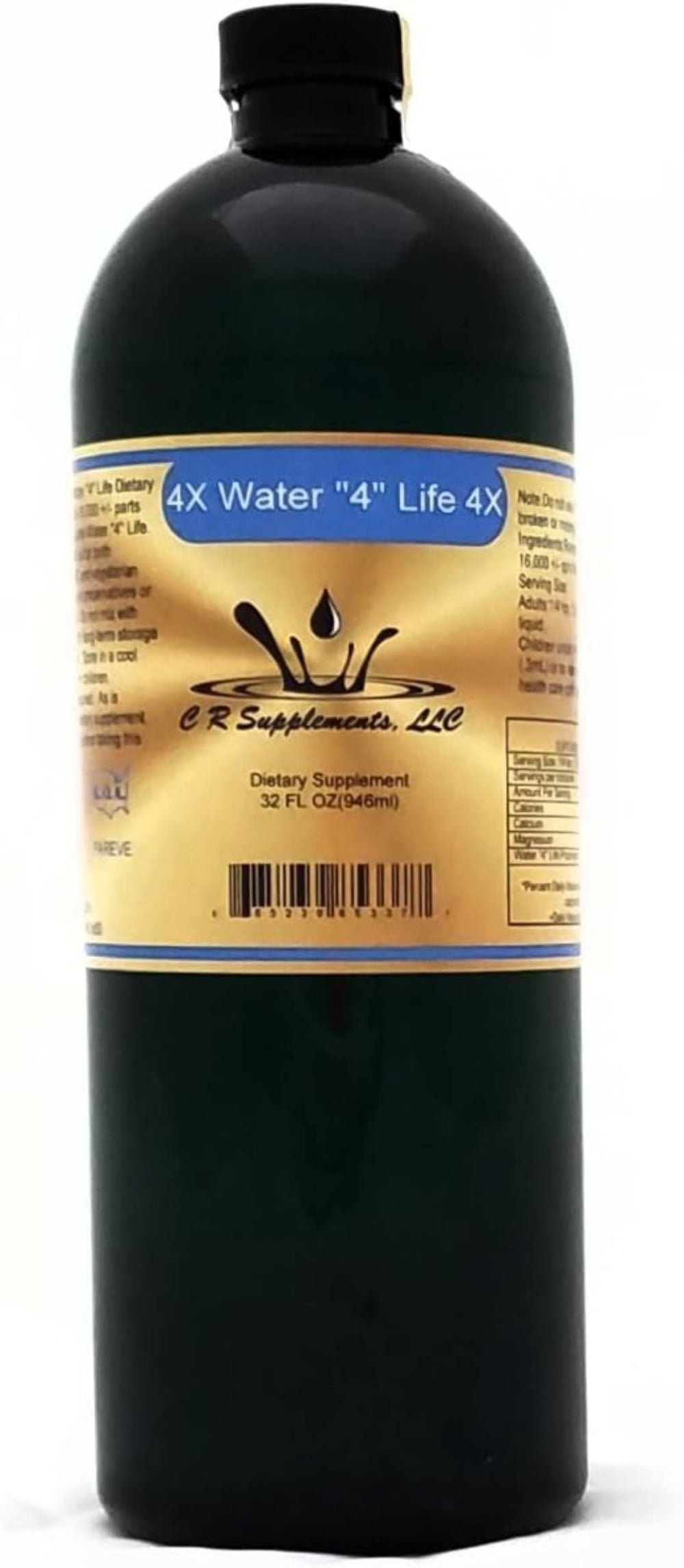 Water 4 Life - Ionic Liquid Trace Minerals bottle with label and cap.