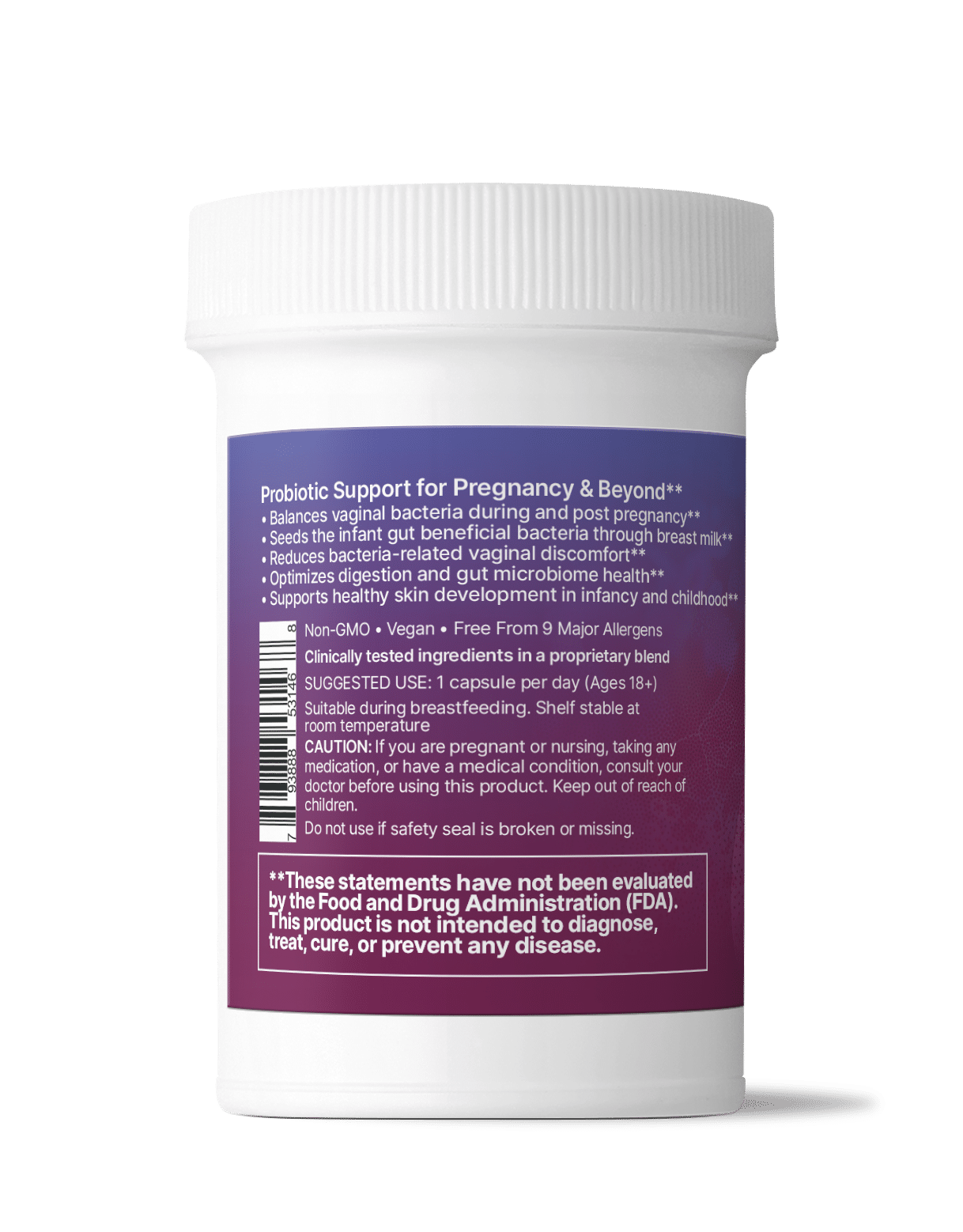 Probiotic for Maternal Microbiome supplement designed for pregnancy support and infant health.