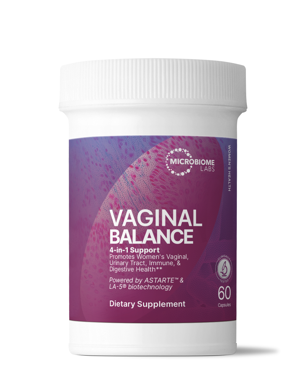 Vaginal Balance dietary supplement by Microbiome Labs for Support for Healthy Vaginal pH Balance.