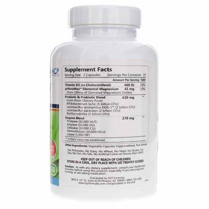 Abzorb supplement facts showing ingredients for enhanced nutrient absorption by HCP Formulas.
