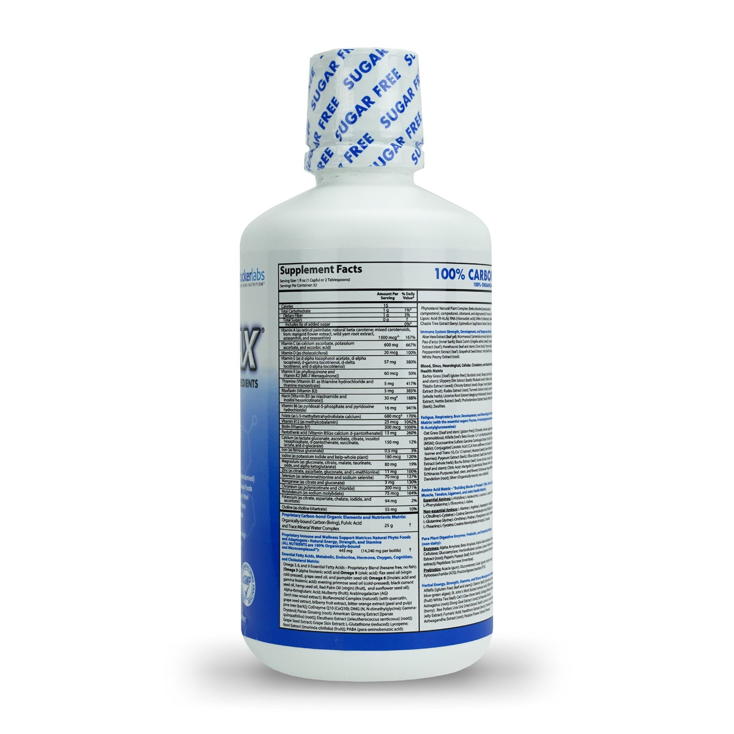 intraMAX - Complete Multivitamin and Trace Mineral Formula supplement bottle with nutrition facts