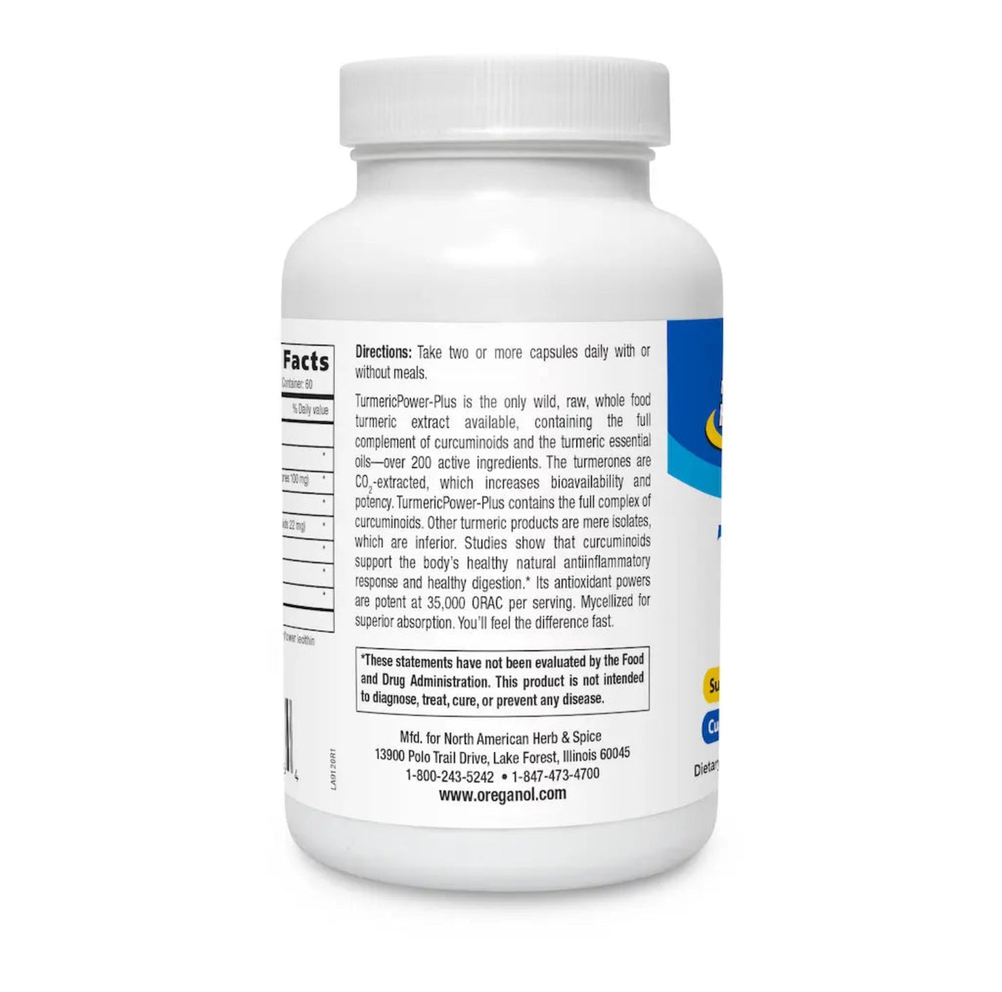 Supplement bottle with label on a white background