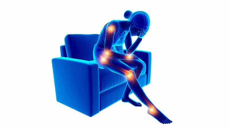 Blue Skeleton with Joint Pain